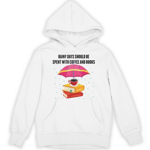 Gloomy Rainy Days Should Be Spent With Coffee And Books Unisex Hoodie - Bookorys