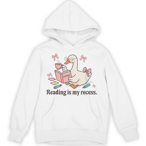Goose Reading Romance Book Recess Bookworm Unisex Hoodie - Bookorys DE