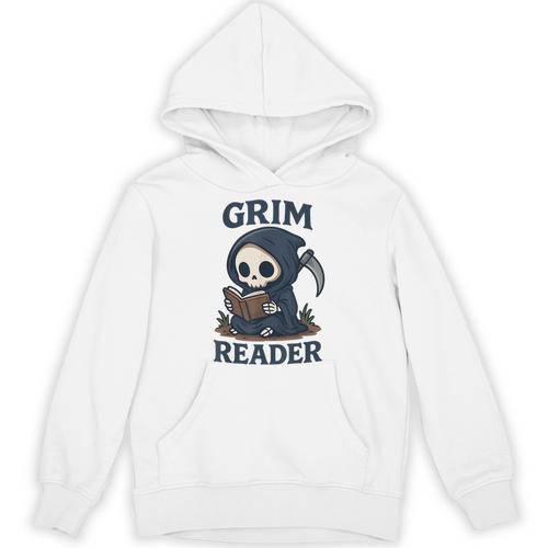 Grim Reader Dark Humor Read Book & Library Lovers Unisex Hoodie - Bookorys AU