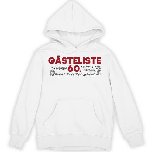 Guest List 60th Guest List Guest Book 60th Birthday Woman Man Unisex Hoodie - Bookorys