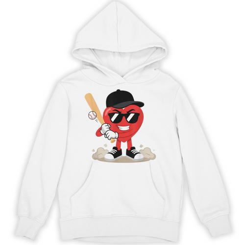 Heart Playing Baseball Valentine Baseball Unisex Hoodie - Sportilla