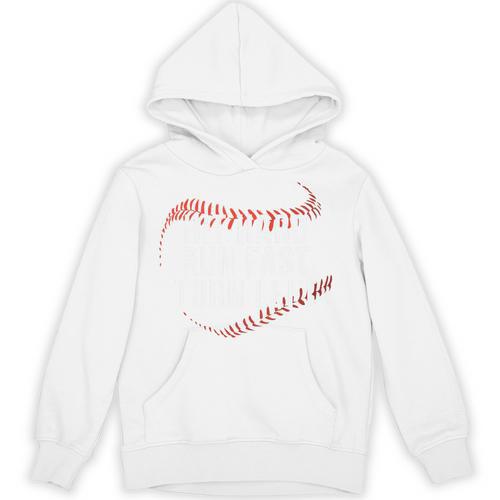 Hit Hard Run Fast Turn Left Baseball Player & Fan Premium Tri-Blend Unisex Hoodie - Sportilla