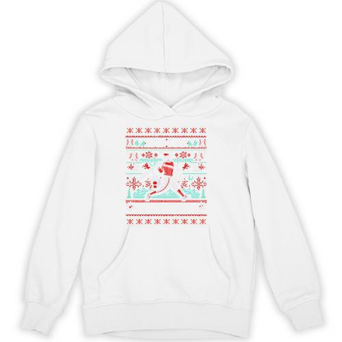 Ho Ho Homerun Baseball Ugly Christmas Sweater Party Hitter Unisex Hoodie - Sportilla