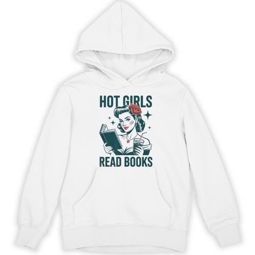 Hot Girls Read Books Bookworm Librarian Humor Unisex Hoodie - Bookorys DE