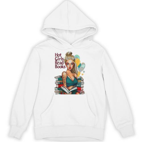 Hot Girls Read Books Spicy Bookish Girl Dark Romance Reader Raglan Baseball Tee Unisex Hoodie - Bookorys DE