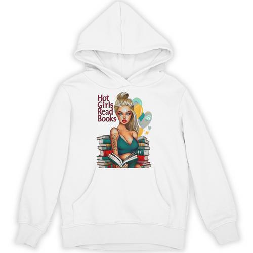 Hot Girls Read Books Spicy Bookish Girl Dark Romance Reader Unisex Hoodie - Bookorys DE