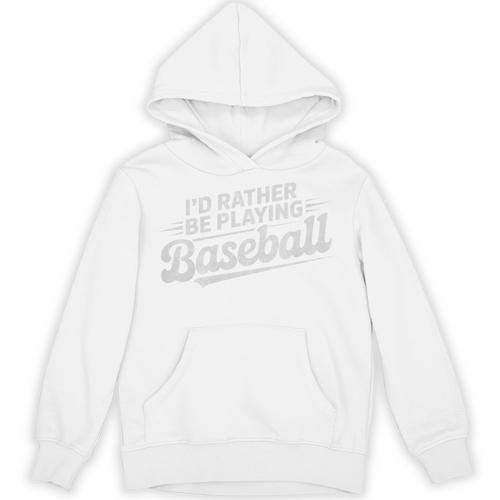 I'd Rather Be Playing Baseball Player Coach Fan Game Day Tee Premium Tri-Blend Unisex Hoodie - Sportilla