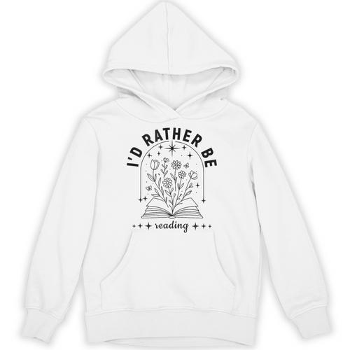 I’d Rather Be Reading Minimal Book Lover Arch Unisex Hoodie - Bookorys DE