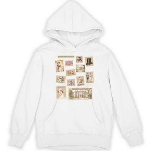 Jane Austen Book Classic Literature Stamp Collage Premium Tri-Blend Unisex Hoodie - Bookorys