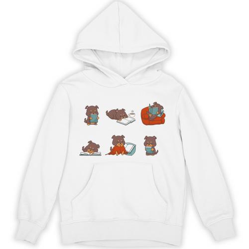 Just Bookworm Things Dog Book Reading Jack Russell Terrier Unisex Hoodie - Bookorys