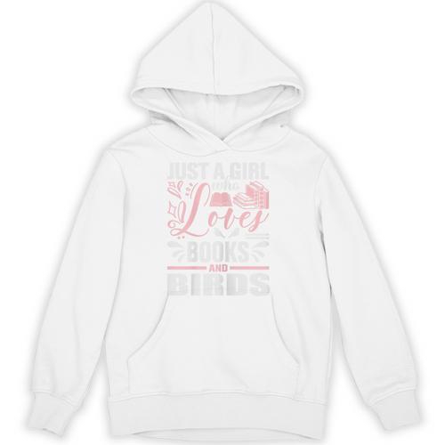 Just a Girl Who Loves Birds And Books Read Book Librarian Unisex Hoodie - Bookorys