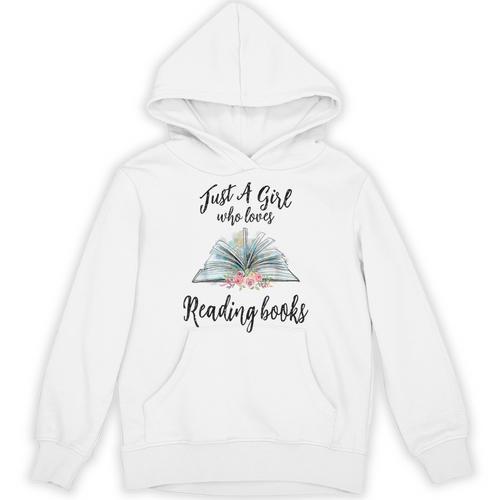 Just a Girl Who Loves Books Lover Bookworm Bookaholic Reader Unisex Hoodie - Bookorys