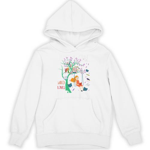 Just A Girl Who Loves Books Lover Librarian Reading Bookworm Premium Unisex Hoodie - Bookorys DE