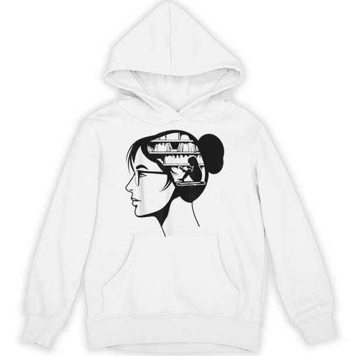 Just a Girl Who Loves Books Reading Silhouette Graphic Unisex Hoodie - Bookorys