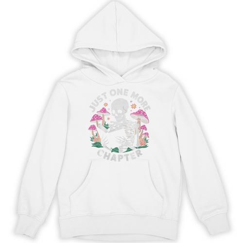 Just One More Chapter Mushrooms Gothic Skeleton Book Lover Premium Unisex Hoodie - Bookorys DE