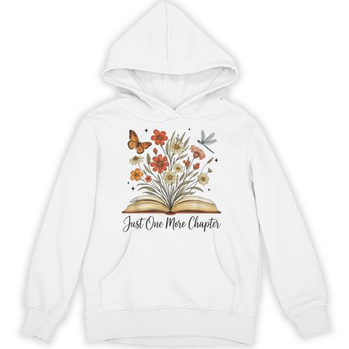 Just One More Chapter Open Book Flowers Unisex Hoodie - Bookorys DE