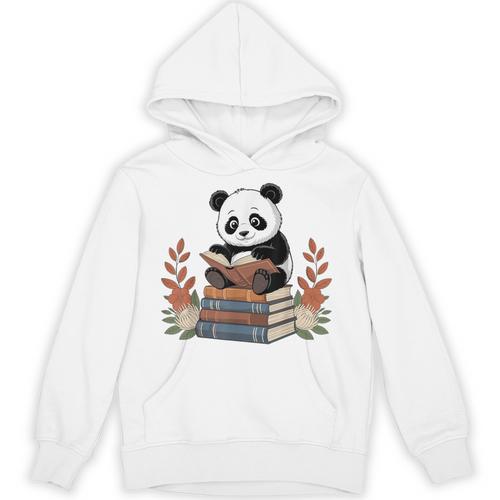 Kawaii Panda Book Lover Reading Books Panda Librarian Unisex Hoodie - Bookorys AU