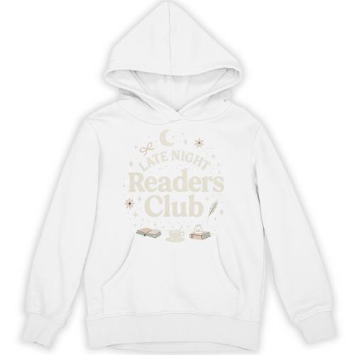 Late Night Readers Club Moon & Stars Book Lover Unisex Hoodie - Bookorys CA