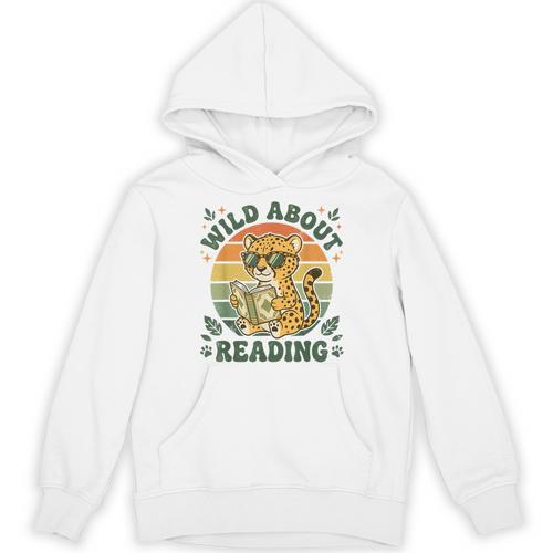 Leopard Animal Print Bookish Wild About Reading Cheetah Book Unisex Hoodie - Bookorys CA