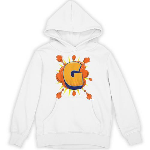 Letter G Initial Comic Book Vintage Matching Family Fun Unisex Hoodie - Bookorys