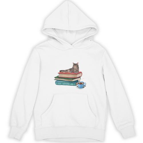 Life Is Better With Coffee Cats And Books For Cats Lover Unisex Hoodie - Bookorys