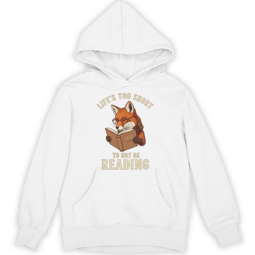 Life’s Too Short To Not Be Reading Cute Fox Book Lover Premium Tri-Blend Unisex Hoodie - Bookorys