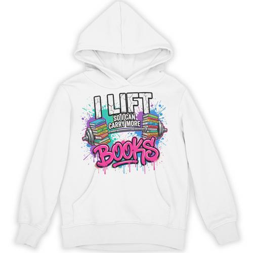 I Lift So I Can Carry More Books Reader Librarian Premium Tri-Blend Unisex Hoodie - Bookorys UK