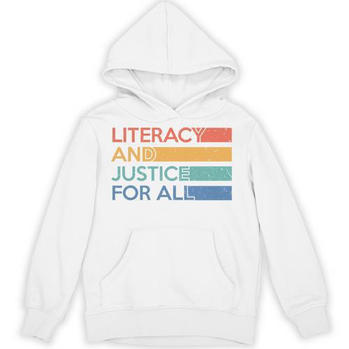 Literacy And Justice For All Reading Book Club Librarian Premium Tri-Blend Unisex Hoodie - Bookorys CA