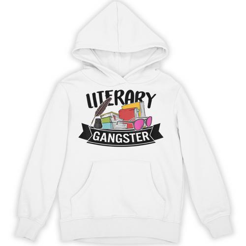 Literary Gangster Book Lover Bookish Bookworm Reader For Her Unisex Hoodie - Bookorys
