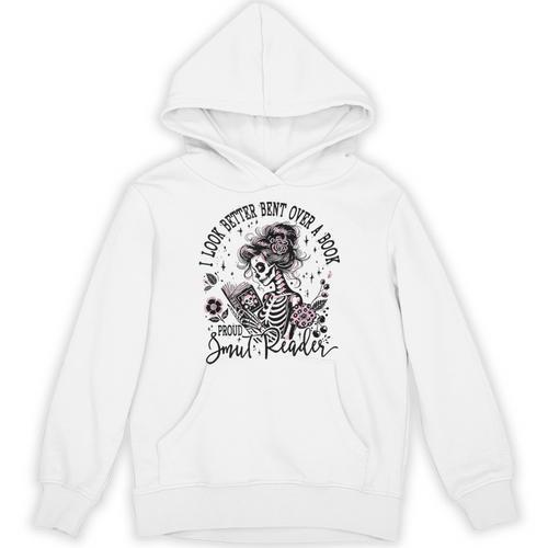 I Look Better Bent Over A Book Smut Reader Skeleton Women Unisex Hoodie - Bookorys