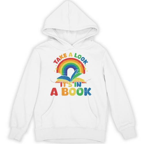 Take a Look It's In a Book Rainbow Reading Unisex Hoodie - Bookorys DE