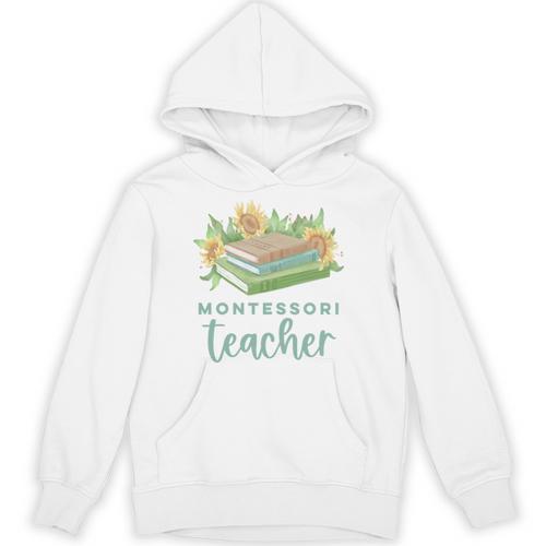 Montessori Teacher Books Sunflowers School Education Learn Unisex Hoodie - Bookorys DE