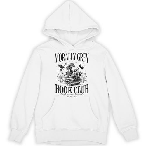 Morally Grey Book Club Skeleton Books Lover Bookworm Unisex Hoodie - Bookorys