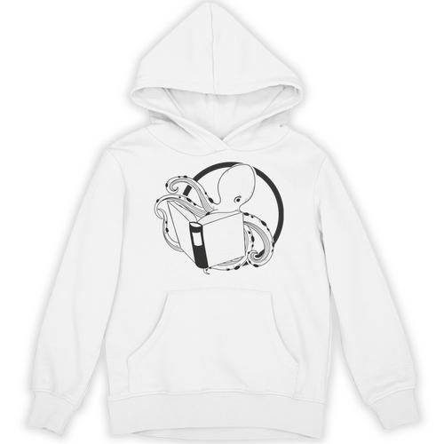 Nerdy Book Lover Shirt Kraken Open A Book Unisex Hoodie - Bookorys UK