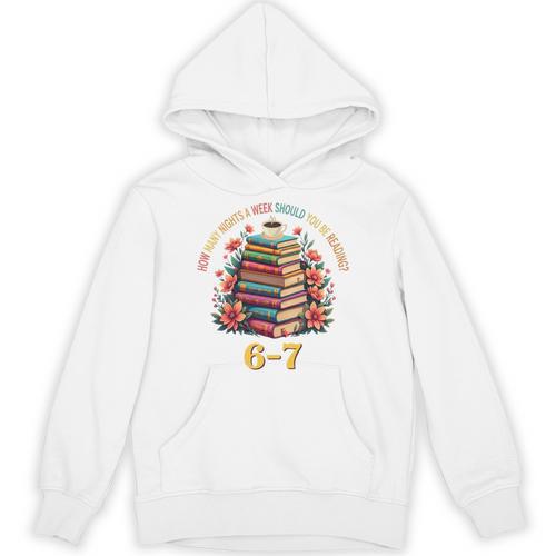 How Many Nights Reading Meme 6 7 Cozy Book Lover Unisex Hoodie - Bookorys DE