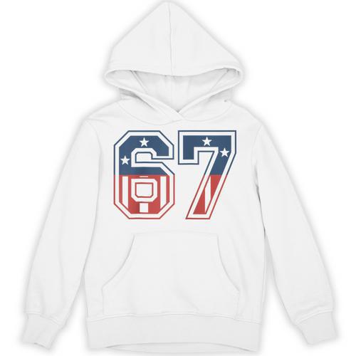 Number 67 USA Raglan Baseball Tee Unisex Hoodie - Sportilla