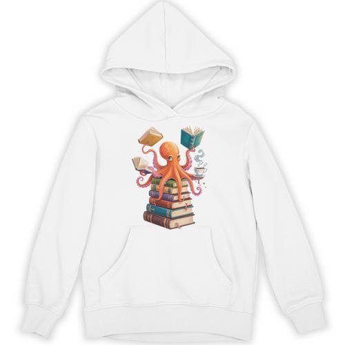Octopus Book Reading Book Reader Ocean Octopus Premium Tri-Blend Unisex Hoodie - Bookorys DE
