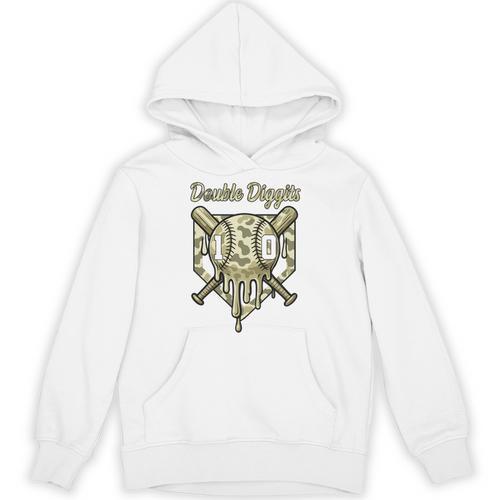 Old School Camo Baseball Drip Double Digits 10th Birthday Unisex Hoodie - Sportilla