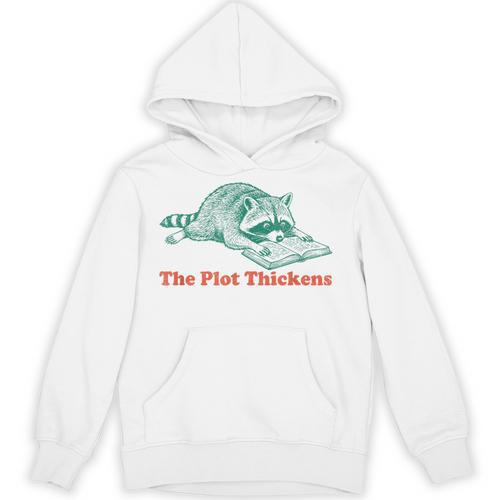 The Plot Thickens Bookish Raccoon Fantasy Book Reader Unisex Hoodie - Bookorys DE