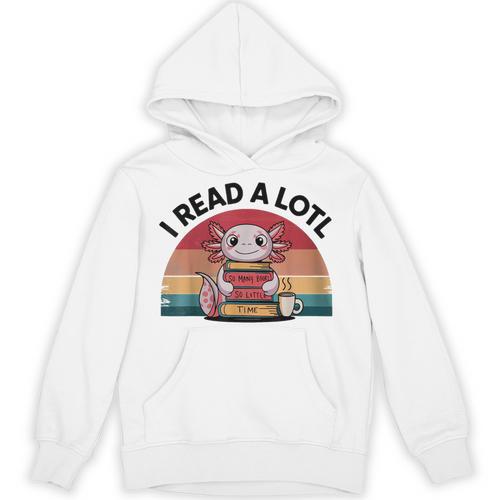 I Read Alotl Axolotl Retro Reading Books Lover Vintage Unisex Hoodie - Bookorys