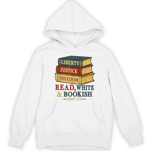 Read & Bookish Since 1776 Books Patriot 4th Of July Unisex Hoodie - Bookorys