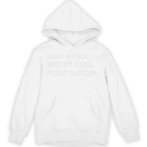 Read Books Resist Lies Fight Fascism Comfort Colors Crop Top Unisex Hoodie - Bookorys DE