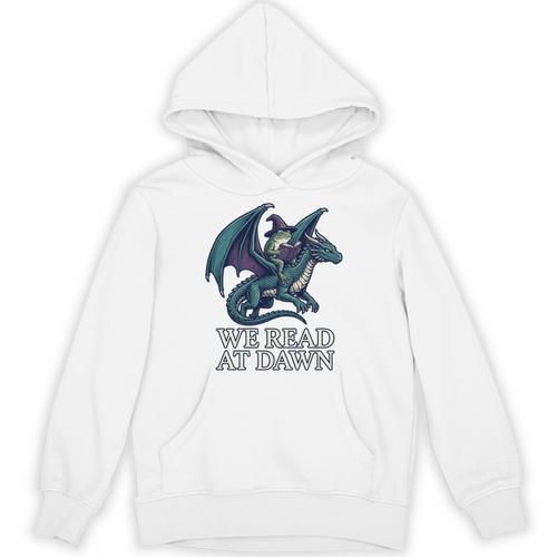 We Read At Dawn Frog Riding Dragon Book Lover Art Comfort Colors Crop Top Unisex Hoodie - Bookorys AU