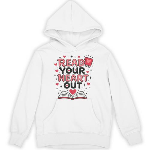 Read Your Heart Out Love Book Valentine Teacher Bookworm Unisex Hoodie - Bookorys AU
