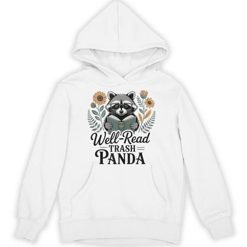 Well Read Trash Panda Book Lover Raccoon Unisex Hoodie - Bookorys AU