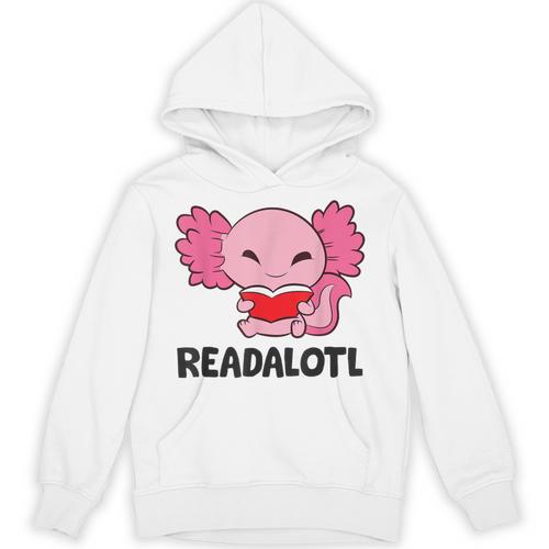 Readalotl Love Axolotls Reading Books And Axolotls Unisex Hoodie - Bookorys