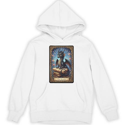 The Reader Dragon Fantasy Book Lover Tarot Card Premium Tri-Blend Unisex Hoodie - Bookorys AU