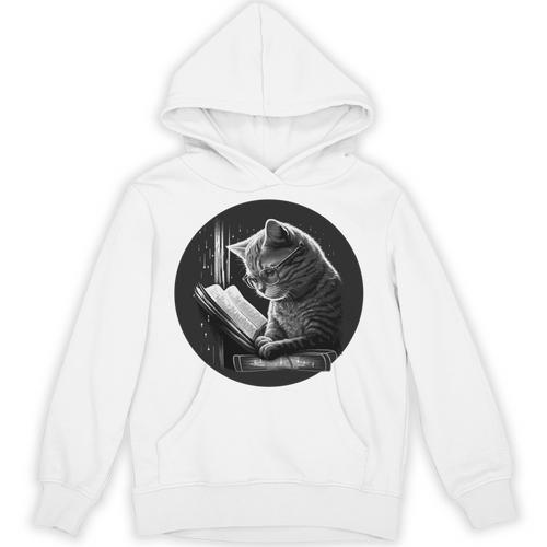 Reading Cat Book Lover Cat Lover Bookworm Cat Owner Unisex Hoodie - Bookorys AU