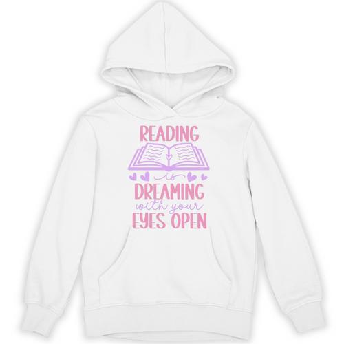 Reading Is Dreaming With Your Eyes Open Cute Quote Books Premium Tri-Blend Unisex Hoodie - Bookorys