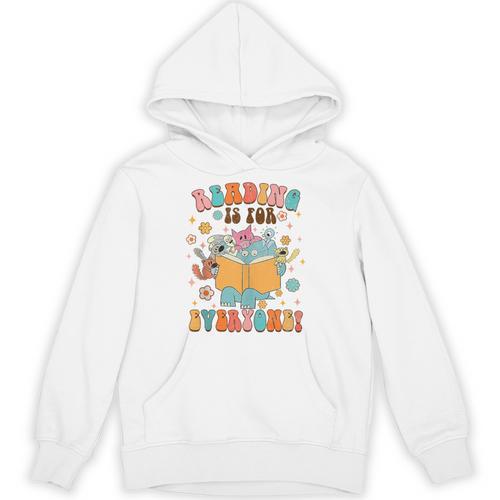 Reading Is For Everyone Book Lover Bookworm Bookish Groovy Unisex Hoodie - Bookorys UK